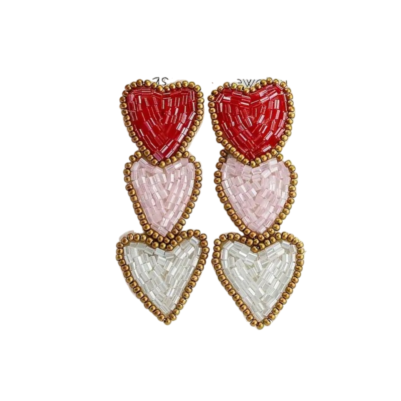 Stacked heart earrings, earrings
