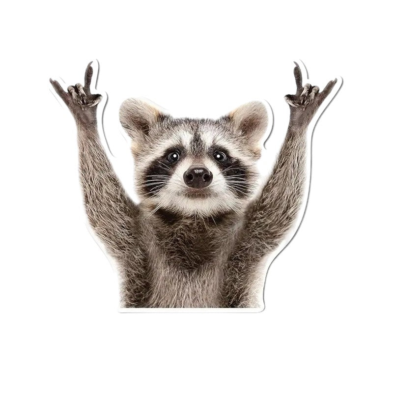 Rock and Roll Raccoon Sticker, sticker