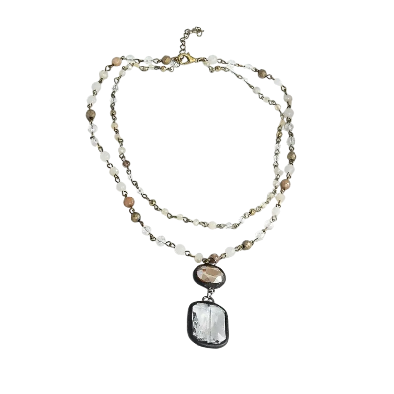 Double crystal necklace, necklace