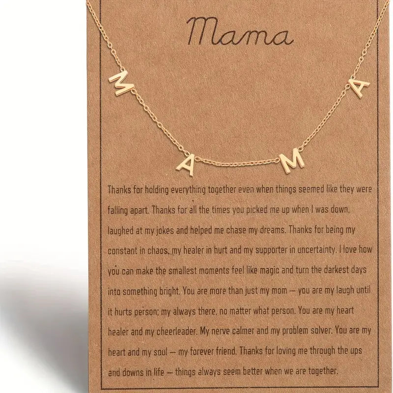 Mama necklace and card, necklace