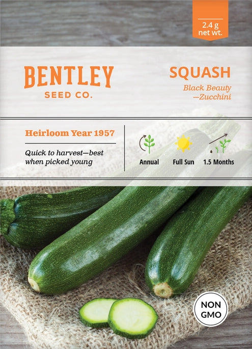 Squash-Zucchini Black Beauty, seed packet