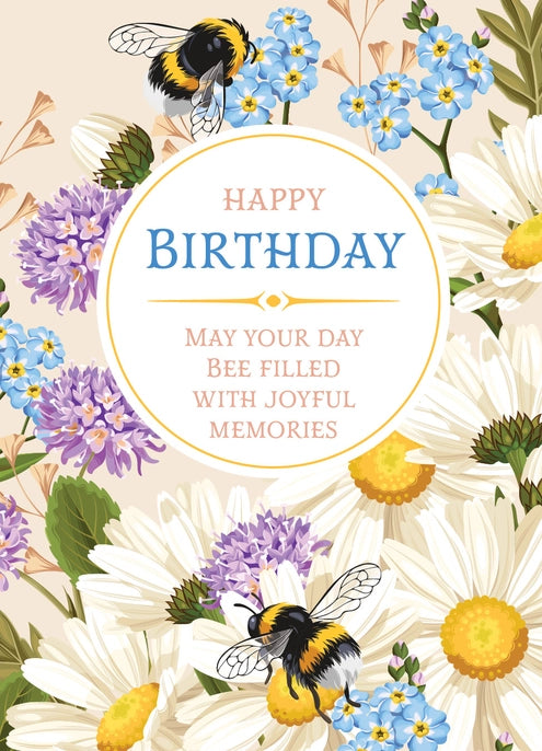 Happy Birthday - Bee - Forget Me Not Seed Packets, seed packet