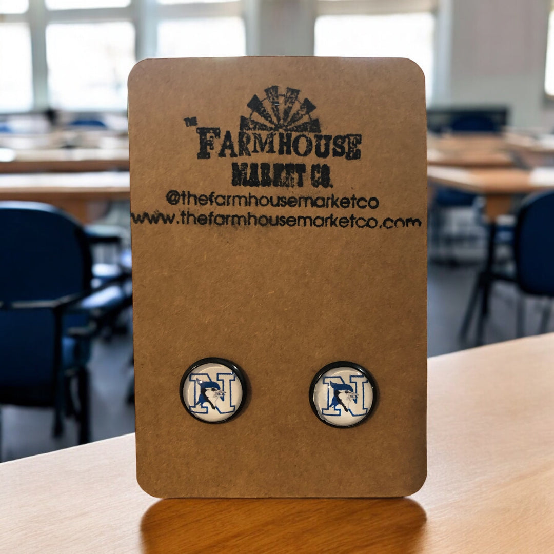 Bluejay head Stud earrings, earrings
