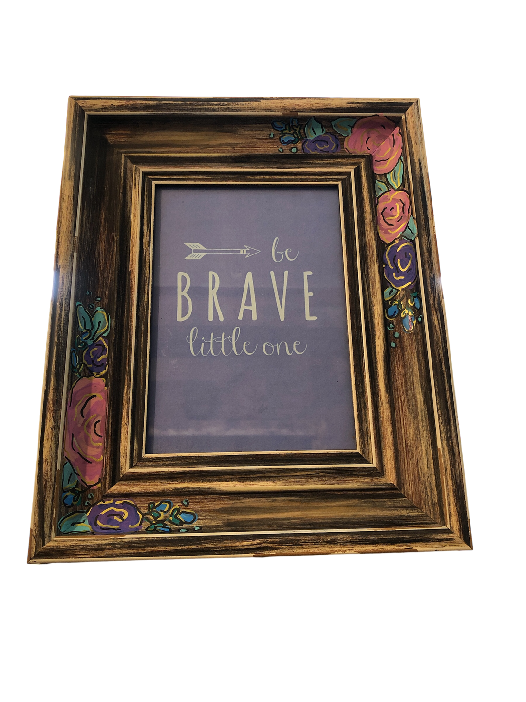 Painted flower picture frame, wall sign