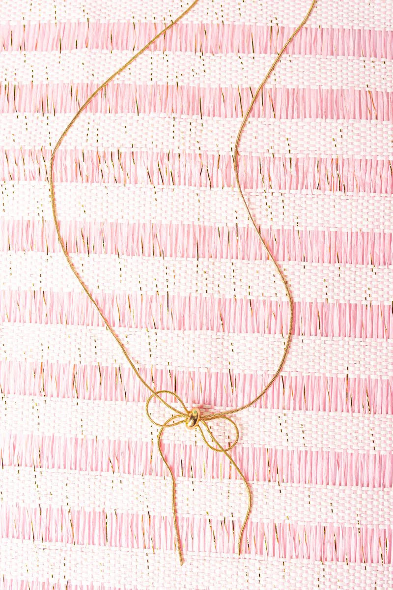 Gold Bow Necklace, necklace
