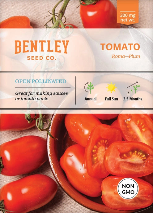 Tomato-Roma, seed packet