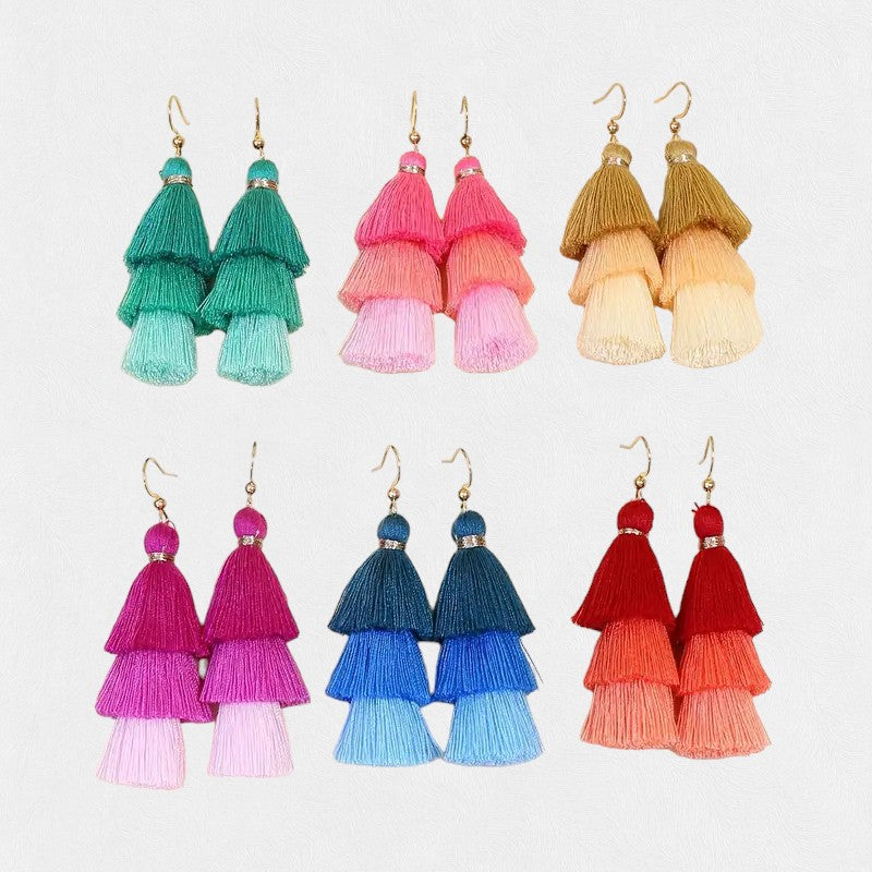 Fringe earrings, earrings