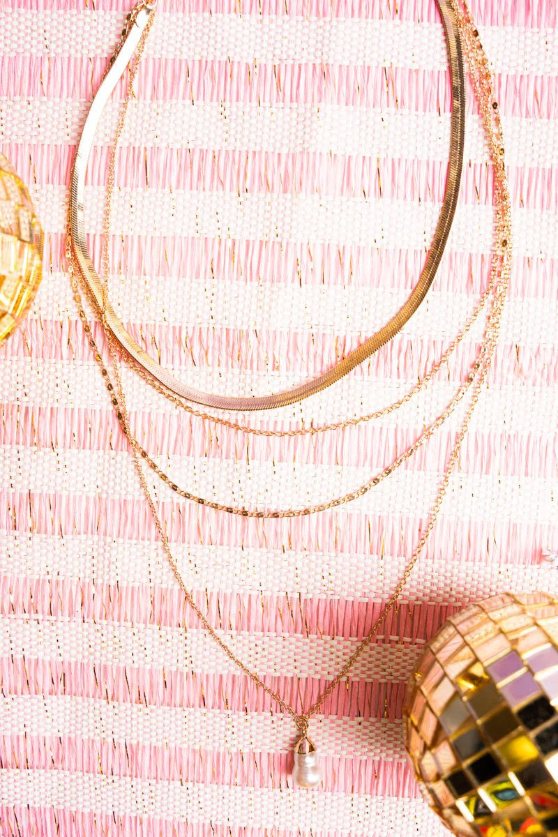 Golden Pearl Necklace, necklace