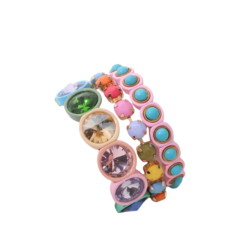 Pastel bracelet stack