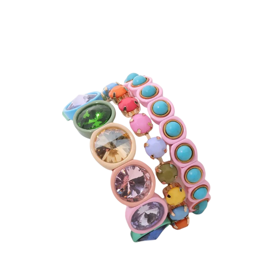 Pastel bracelet stack