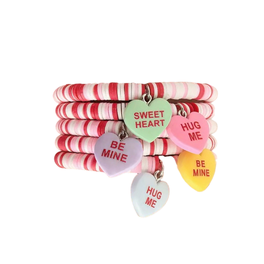 Candy Heart bracelet stack