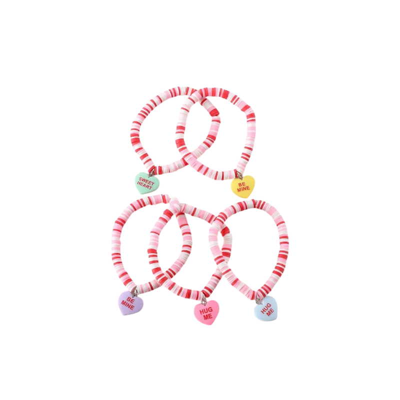 Candy Heart bracelet stack