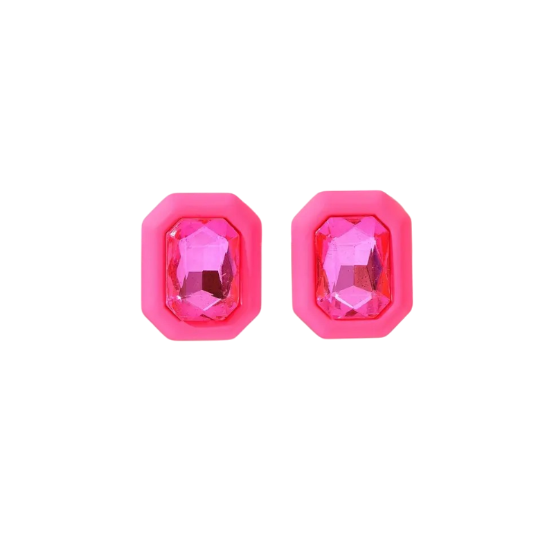 Hot pink rhinestone studs