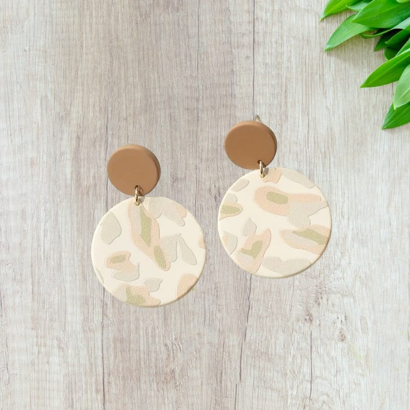 Mauve Camo Dangle Earrings