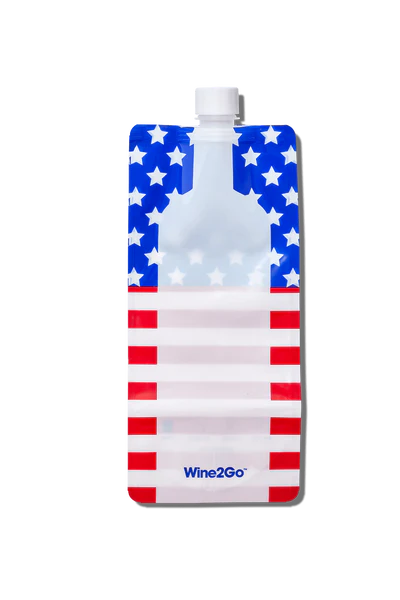 Stars and Stripes wine2go foldable wine bottle