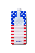 Load image into Gallery viewer, Stars and Stripes wine2go foldable wine bottle
