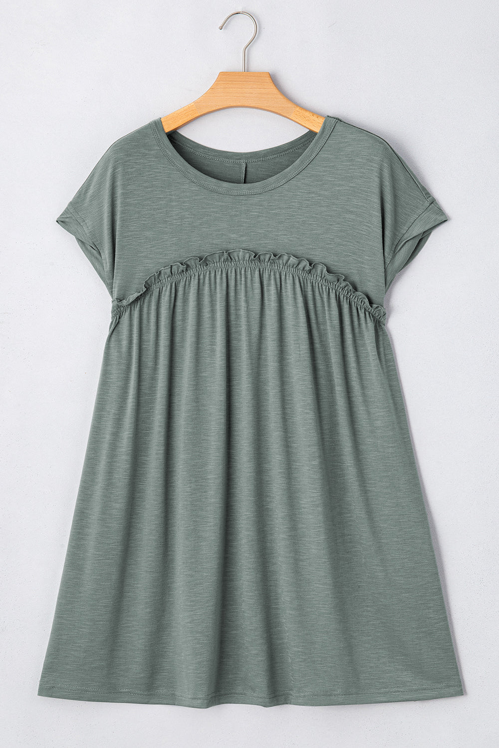 Green Frilled T Shirt Dress LT