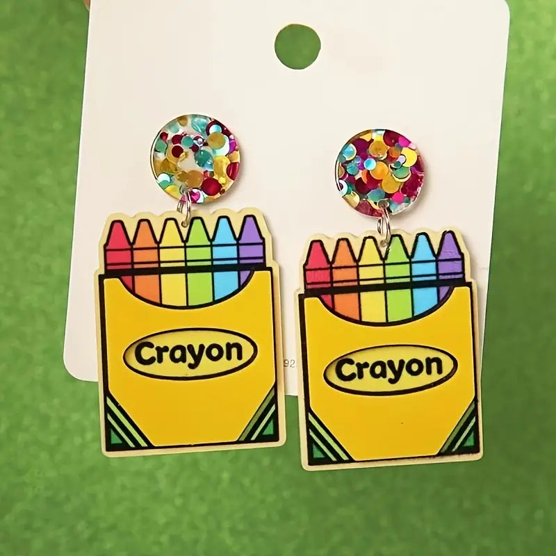 Crayon dangle earrings