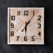 Load image into Gallery viewer, Square Herringbone Wall Clock
