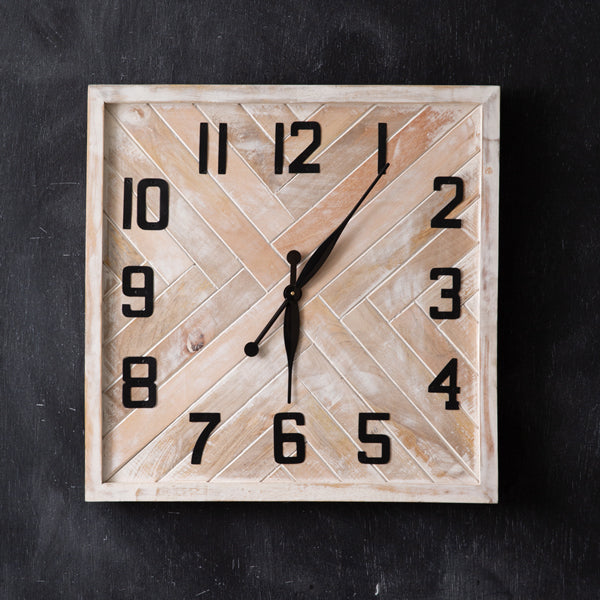 Square Herringbone Wall Clock