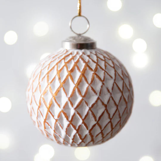 Quilt Patterned Glass Ornament