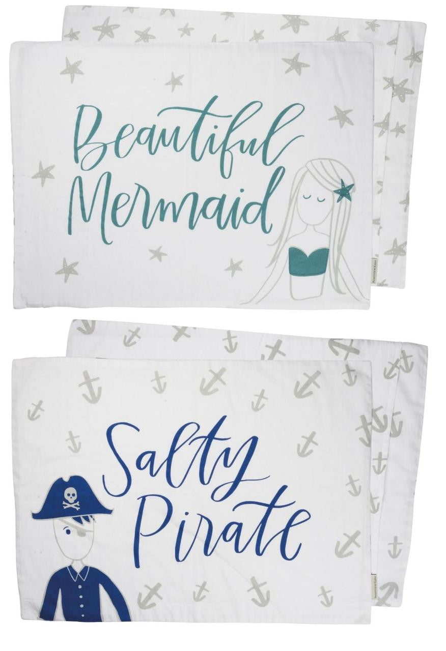 Mermaid and Pirate Pillowcase Set