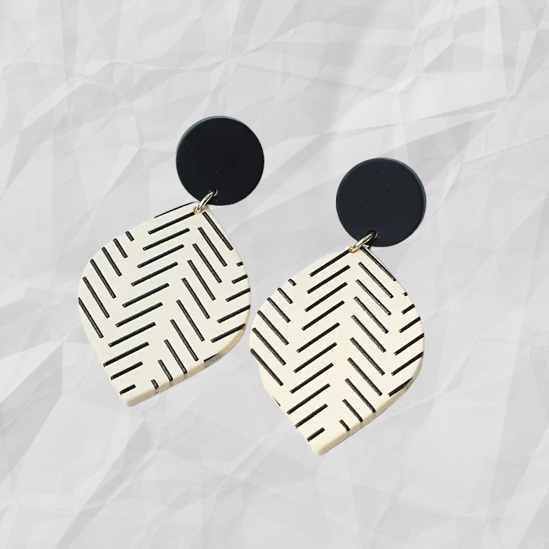 Black and White Stripe Earrings