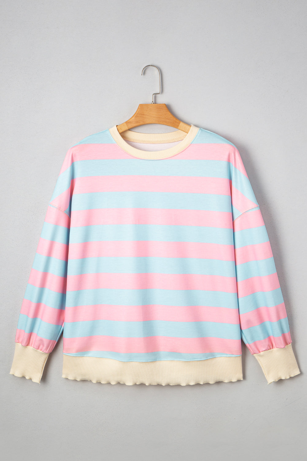 Pink and Blue Stripe Plus Crew LT