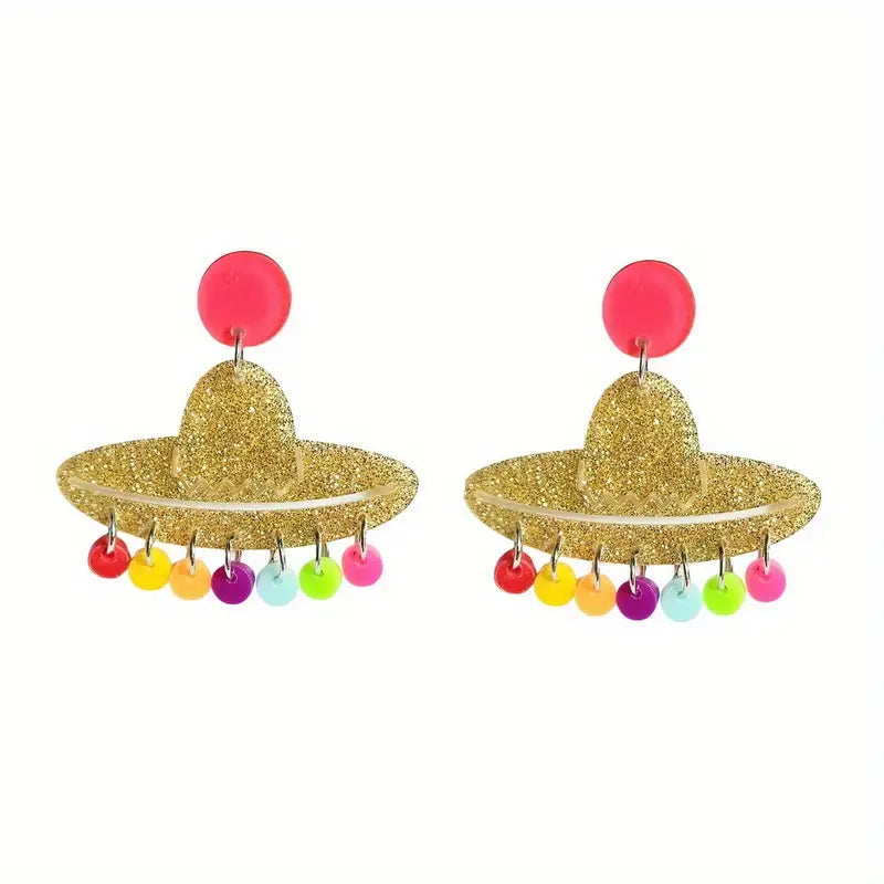 Glitter Sombrero Earrings