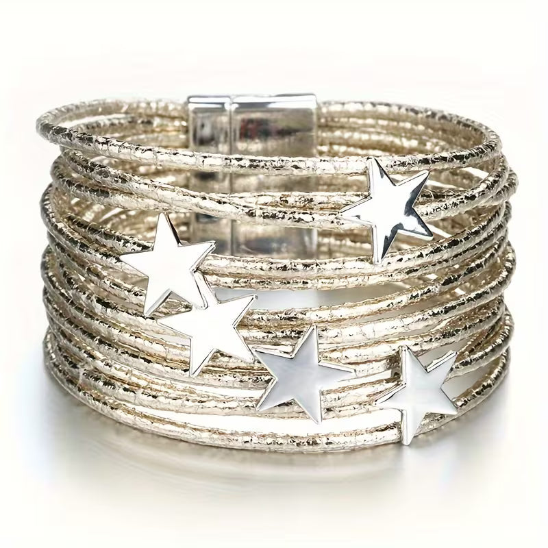 Gold Star Strand Bracelet