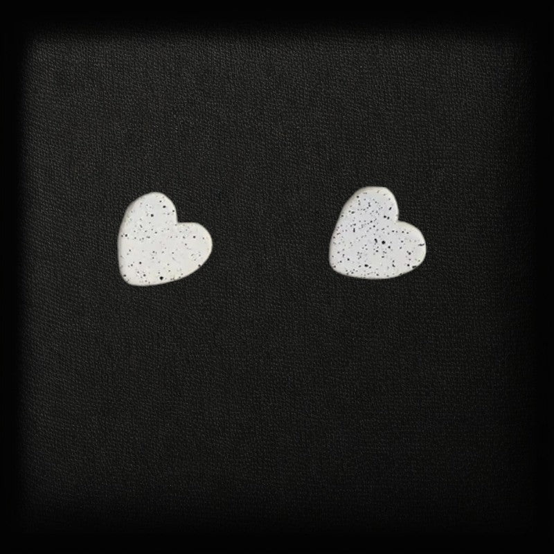 Speckled Heart Studs