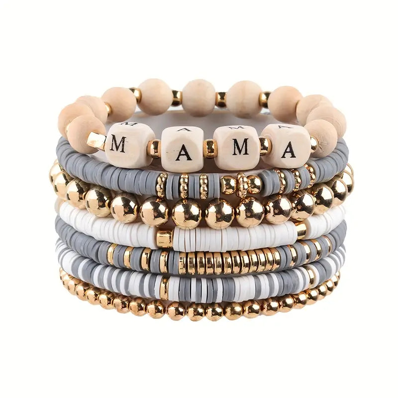 Mama stacked bracelet