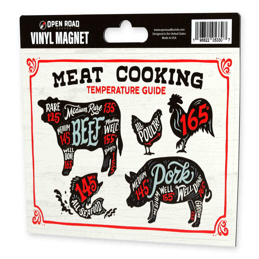 Meat Cooking Temperature Guide Vinyl Magnet