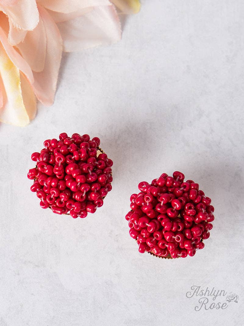 Throw the Confetti Stud Earrings, Red: Red / One Size