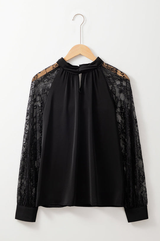 Black Floral Lace Blouse July.