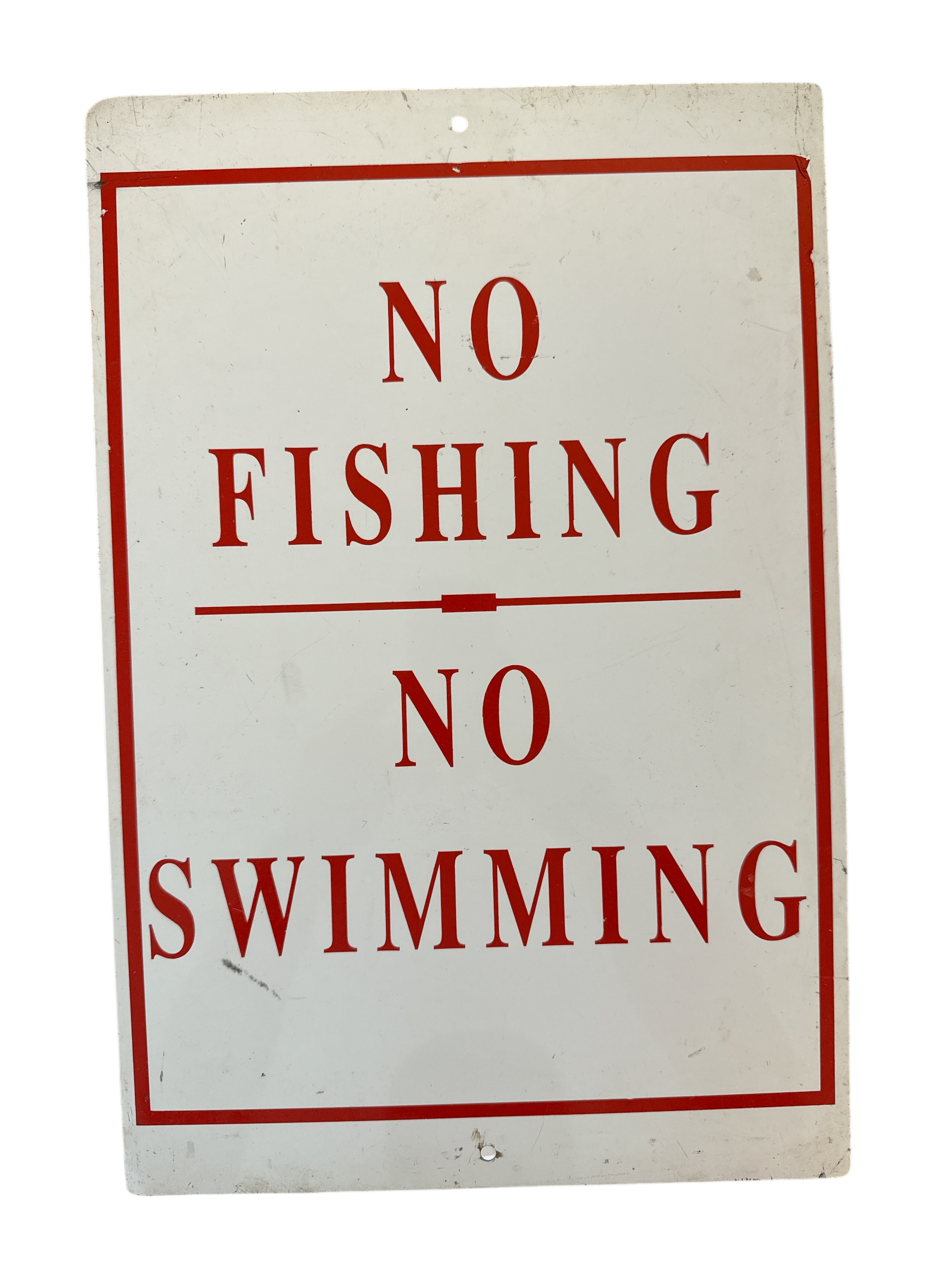 Vintage No Fishing No Swimming Sign, wall sign