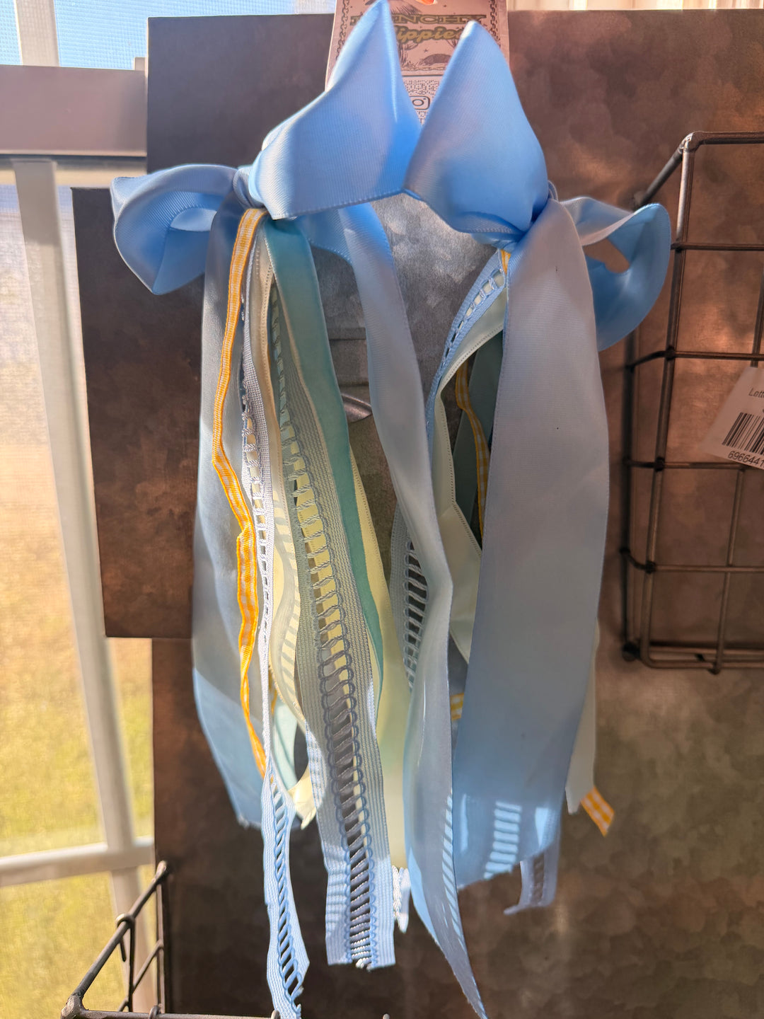 Boot Bow Clips Light blue/butter yellow