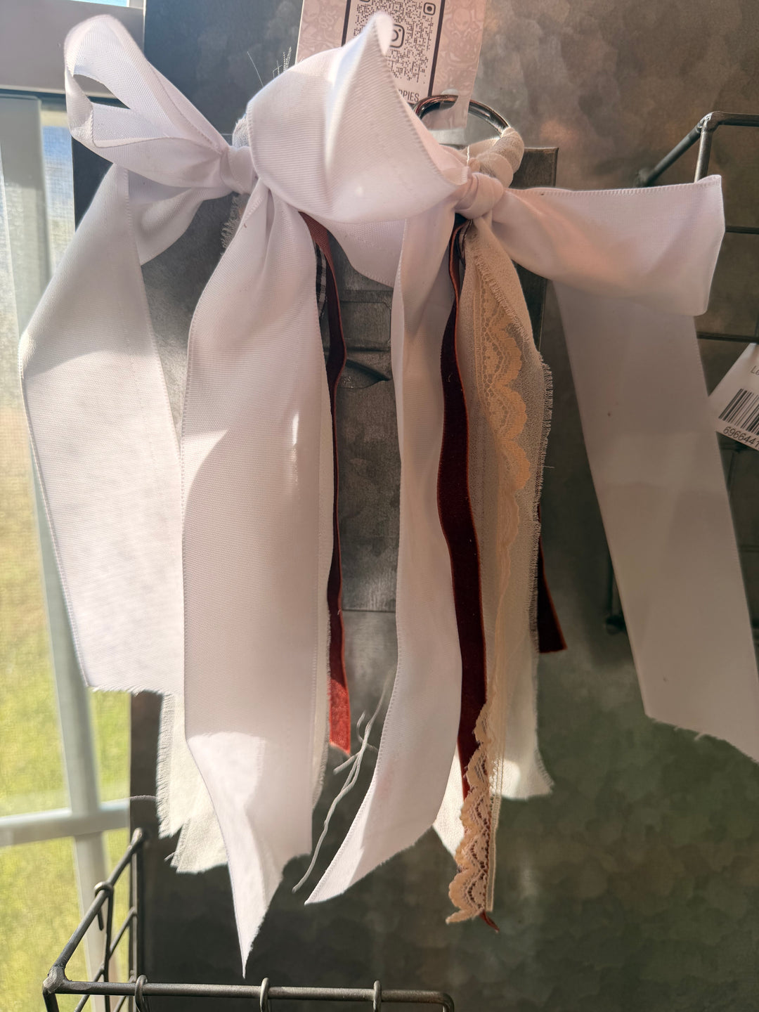 Boot Bow Clips White/brown