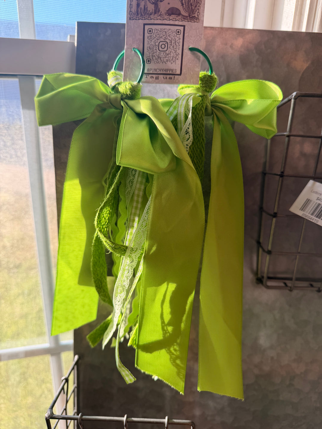 Boot Bow clips Lime Green