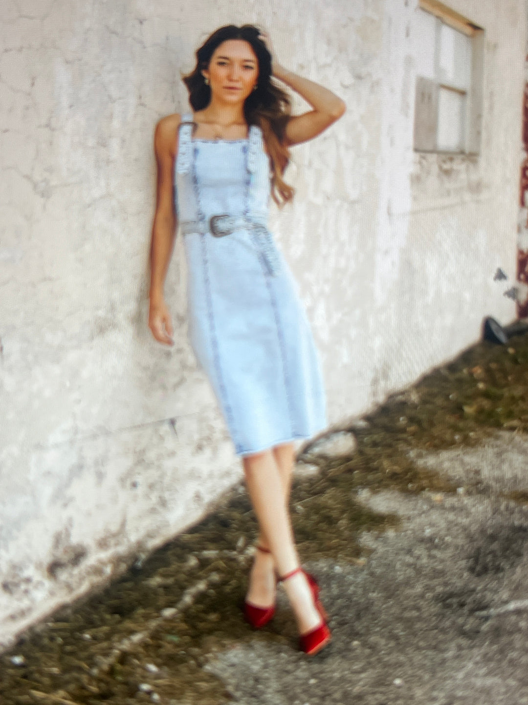 Buckle Up Denim Dress
