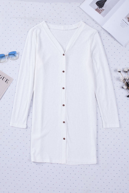 White Button Cardigan LT
