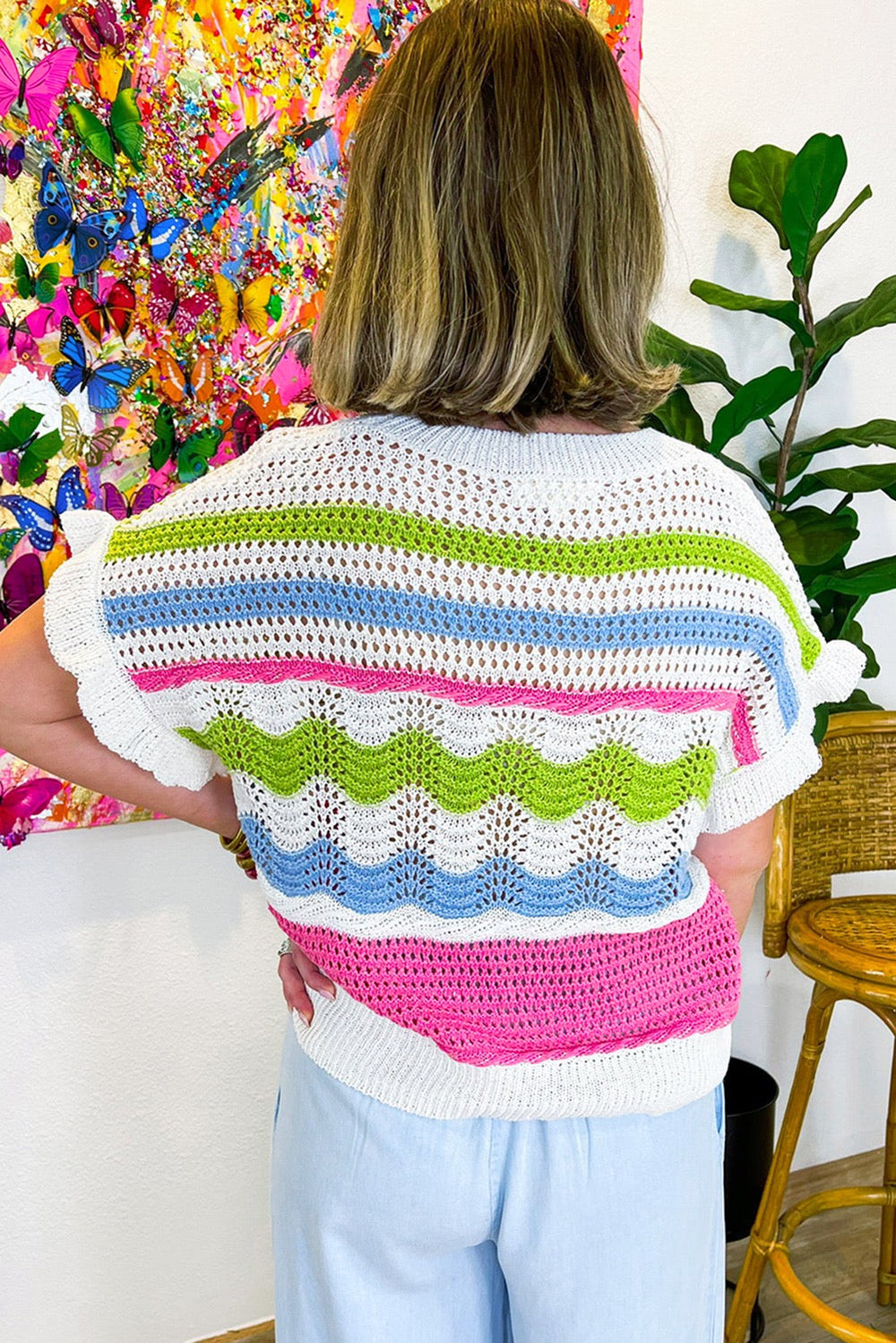 Striped Crochet Top LT