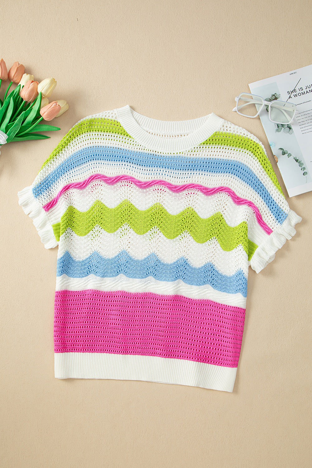 Striped Crochet Top LT