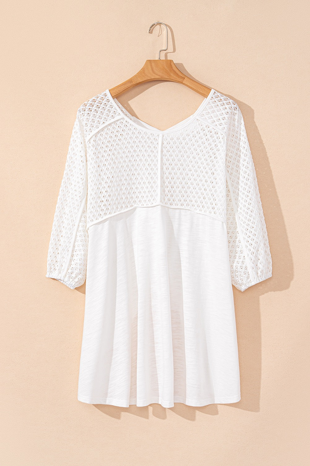 White Eyelet Top LT