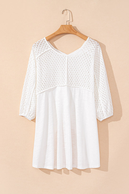 White Eyelet Top LT