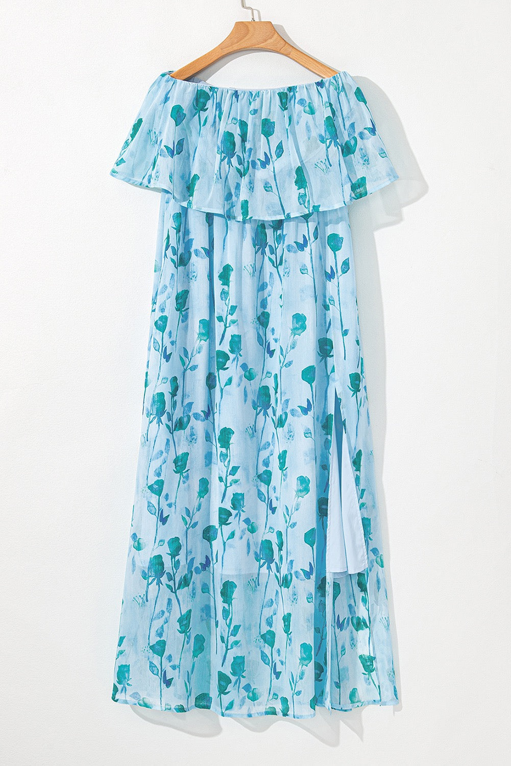 Blue Floral Strapless Maxi LT