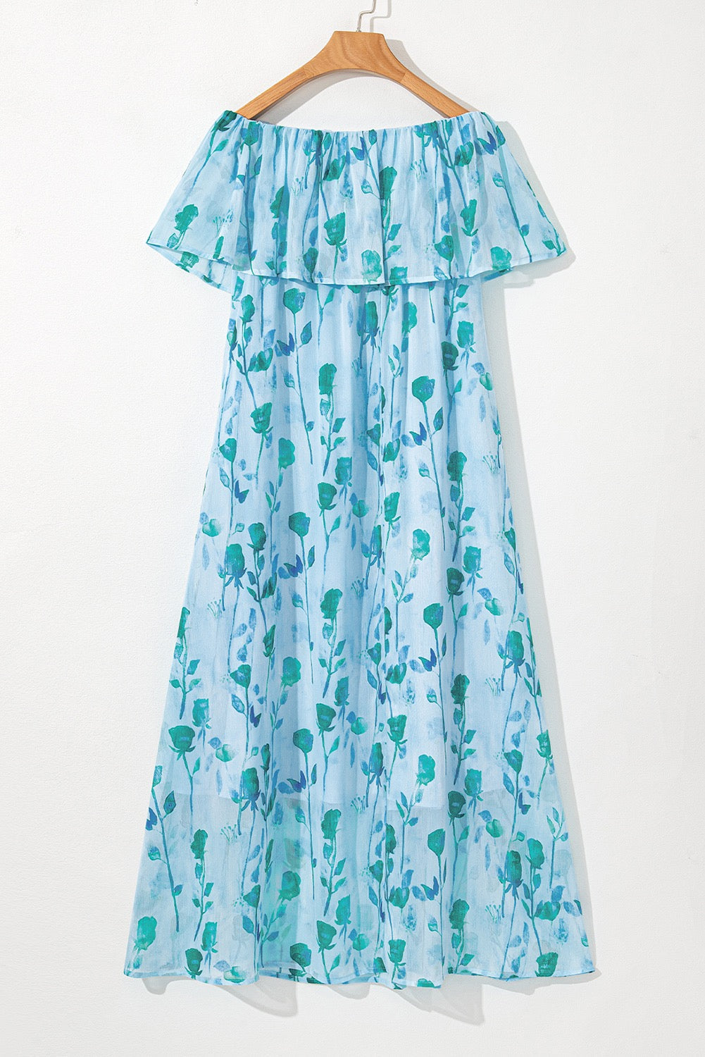 Blue Floral Strapless Maxi LT