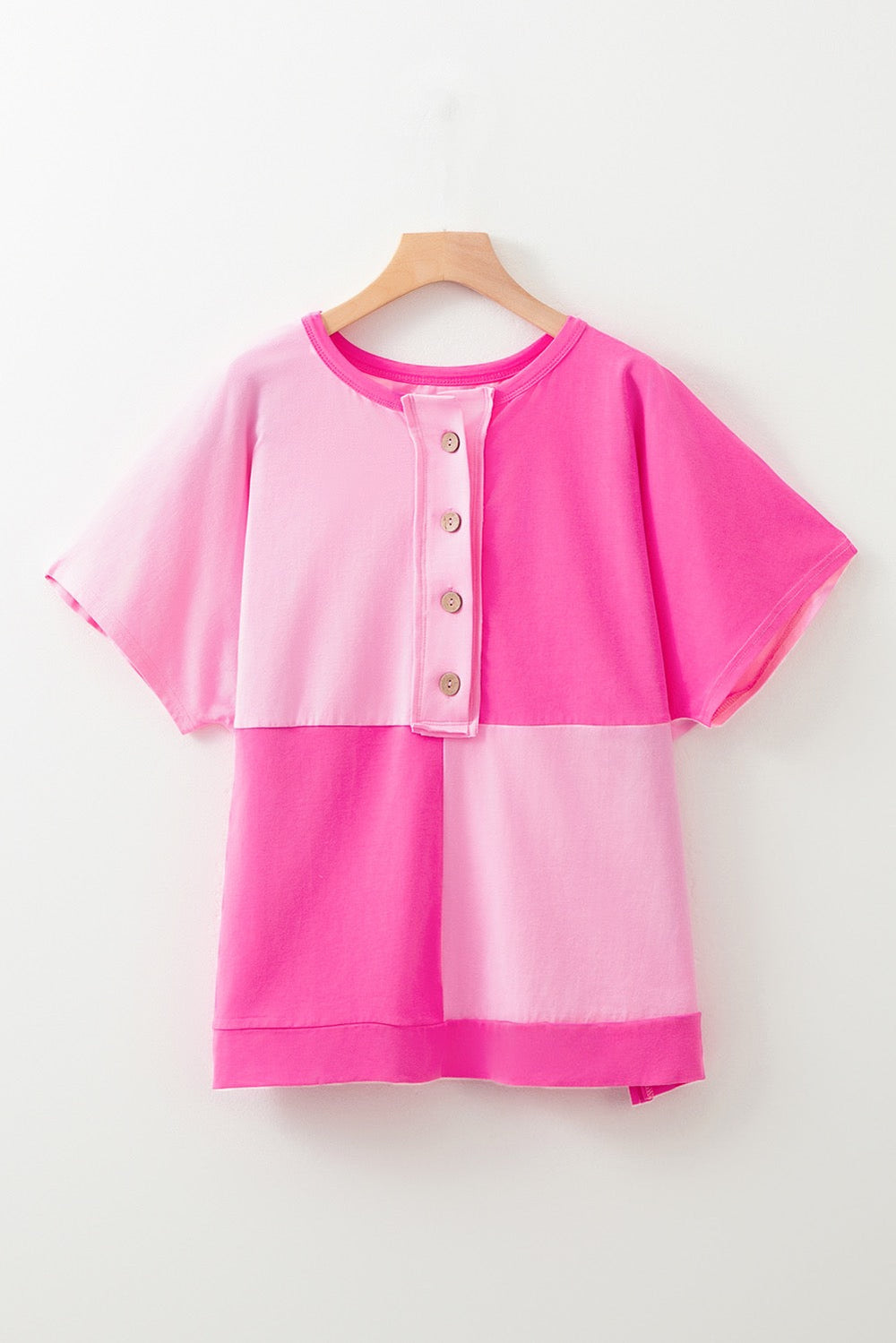Pink Patchwork Plus Size Top LT