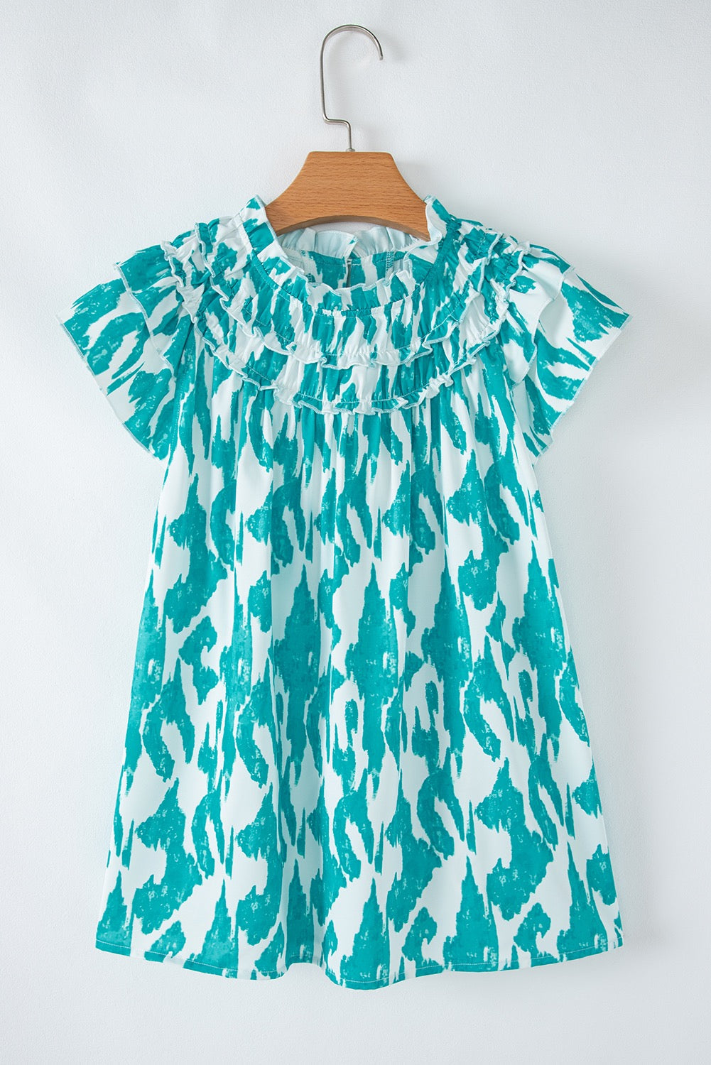 Teal Watercolor Blouse LT