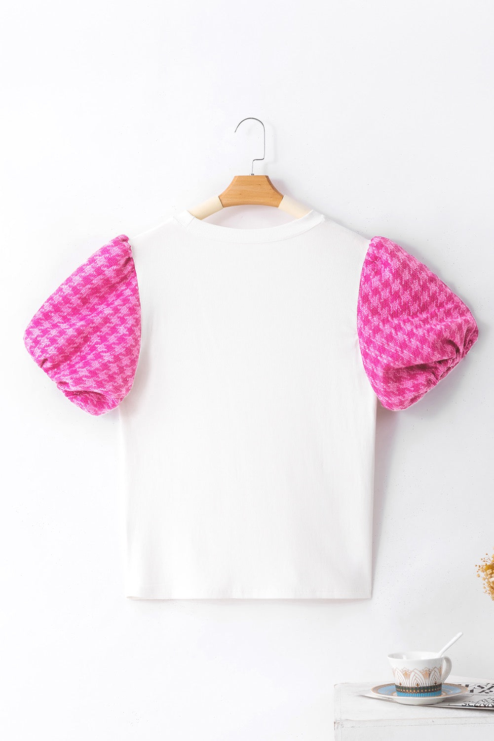 Pink Houndstooth Top LT